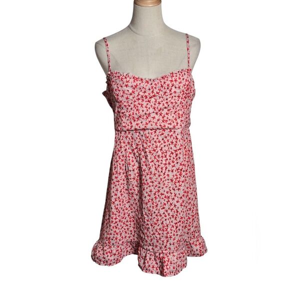 Princess Polly Dresses & Skirts - Princess Polly Floral Red and White Mini Sundress